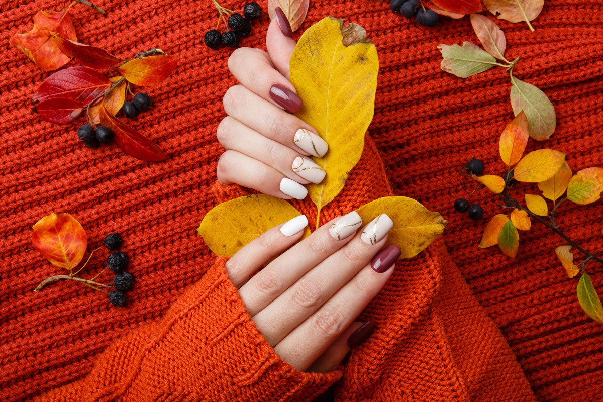 nail art fleur automne